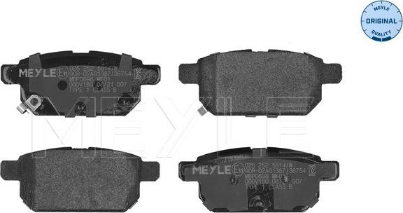 Meyle 025 252 5814/W - Тормозные колодки, дисковые, комплект autodif.ru