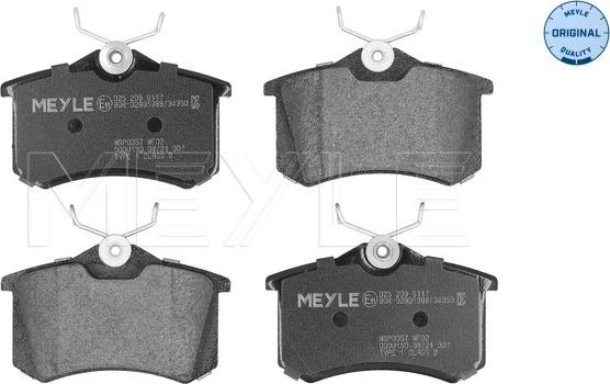 Meyle 025 209 6117 - Тормозные колодки, дисковые, комплект autodif.ru