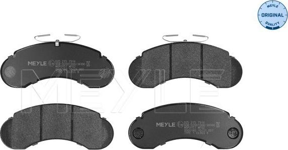 Meyle 025 215 7314 - Тормозные колодки, дисковые, комплект autodif.ru