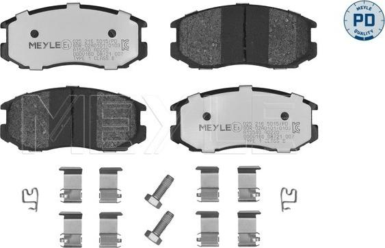 Meyle 025 216 5015/PD - Тормозные колодки, дисковые, комплект autodif.ru