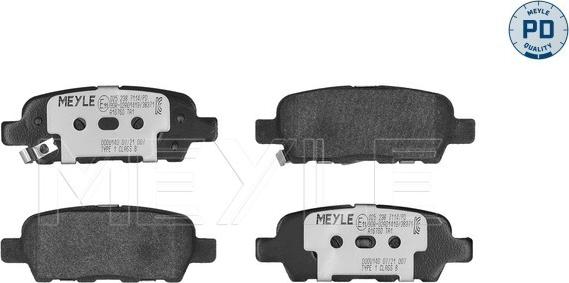Meyle 025 238 7114/PD - Тормозные колодки, дисковые, комплект autodif.ru