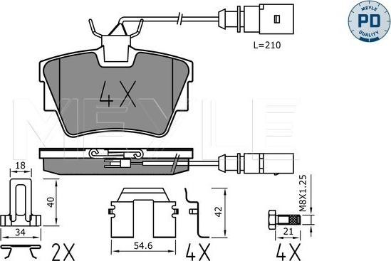 Meyle 025 232 2416-1/PD - Тормозные колодки, дисковые, комплект autodif.ru