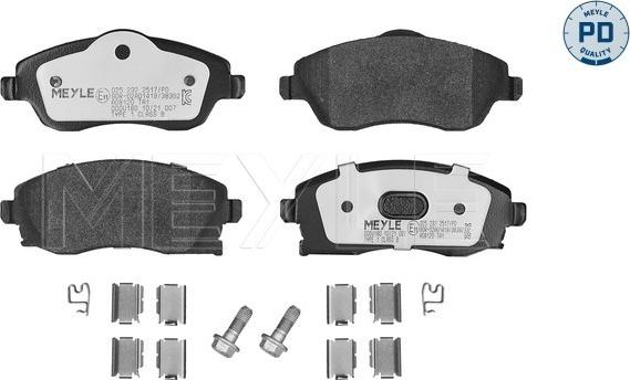 Meyle 025 232 2517/PD - Тормозные колодки, дисковые, комплект autodif.ru