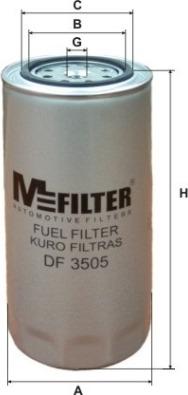 Mfilter DF 3505 - Фильтр топливный DAF 75,85,95 MFILTER autodif.ru