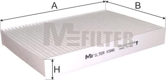 Mfilter K 946 - Фильтр воздуха в салоне autodif.ru
