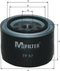 Mfilter TF 57 - Фильтр масляный CHEVROLET/DATSUN/LADA NIVA/MI-DO/110/GRANTA/LARGUS/NIVA 4X4/PRIORA/VESTA/XRAY autodif.ru