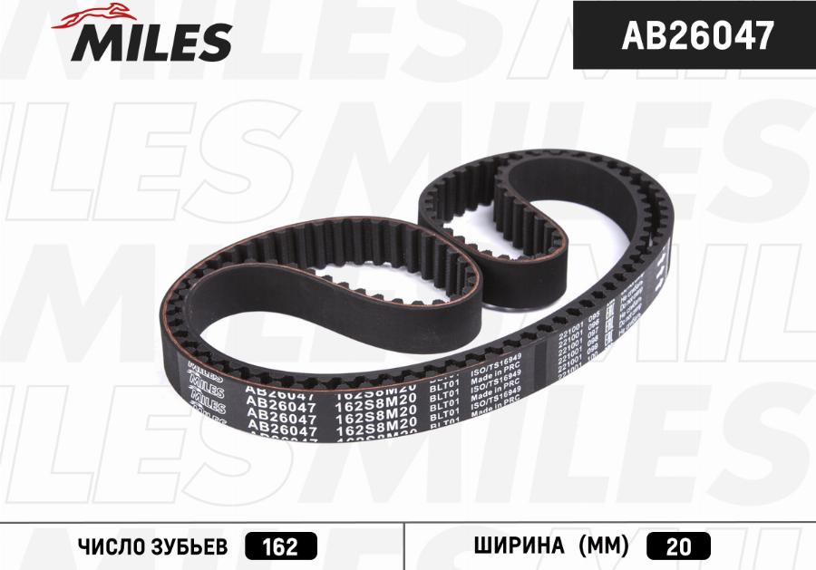 Miles AB26047 - Комплект зубчатого ремня ГРМ autodif.ru