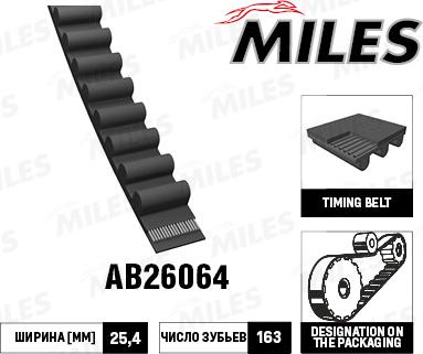 Miles AB26064 - Комплект зубчатого ремня ГРМ autodif.ru