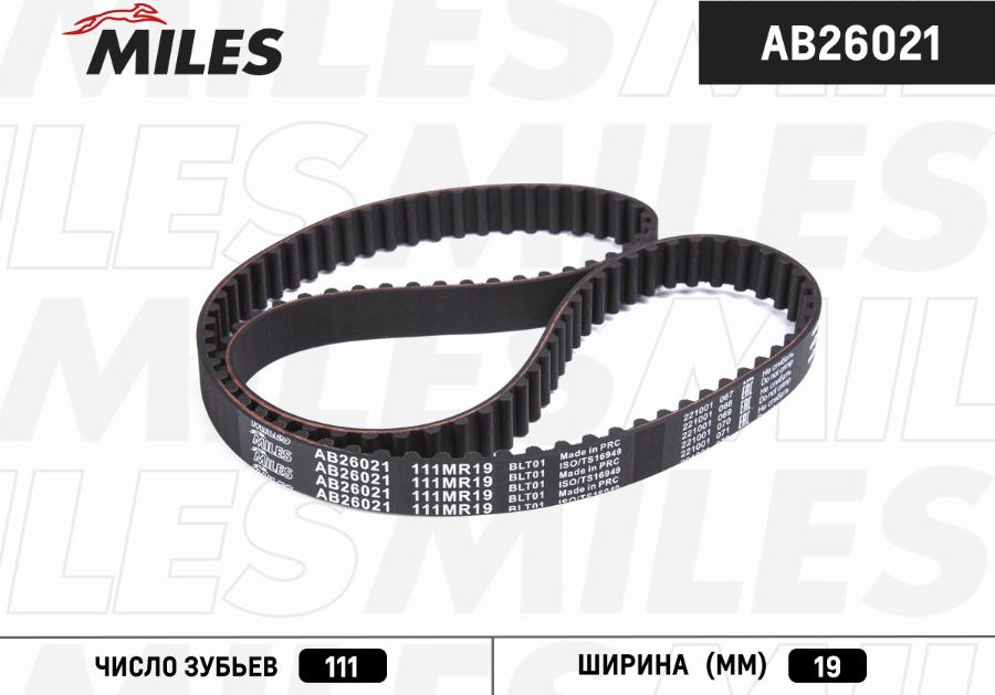Miles AB26021 - Комплект зубчатого ремня ГРМ autodif.ru