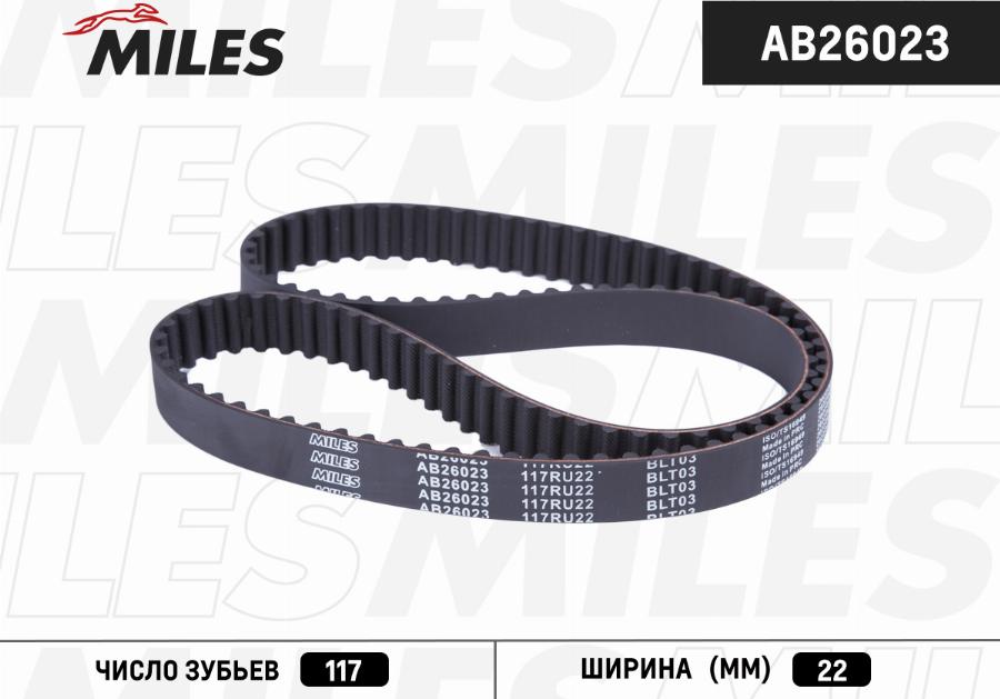 Miles AB26023 - Комплект зубчатого ремня ГРМ autodif.ru