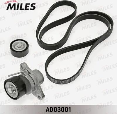 Miles AD03001 - Поликлиновый ременный комплект autodif.ru