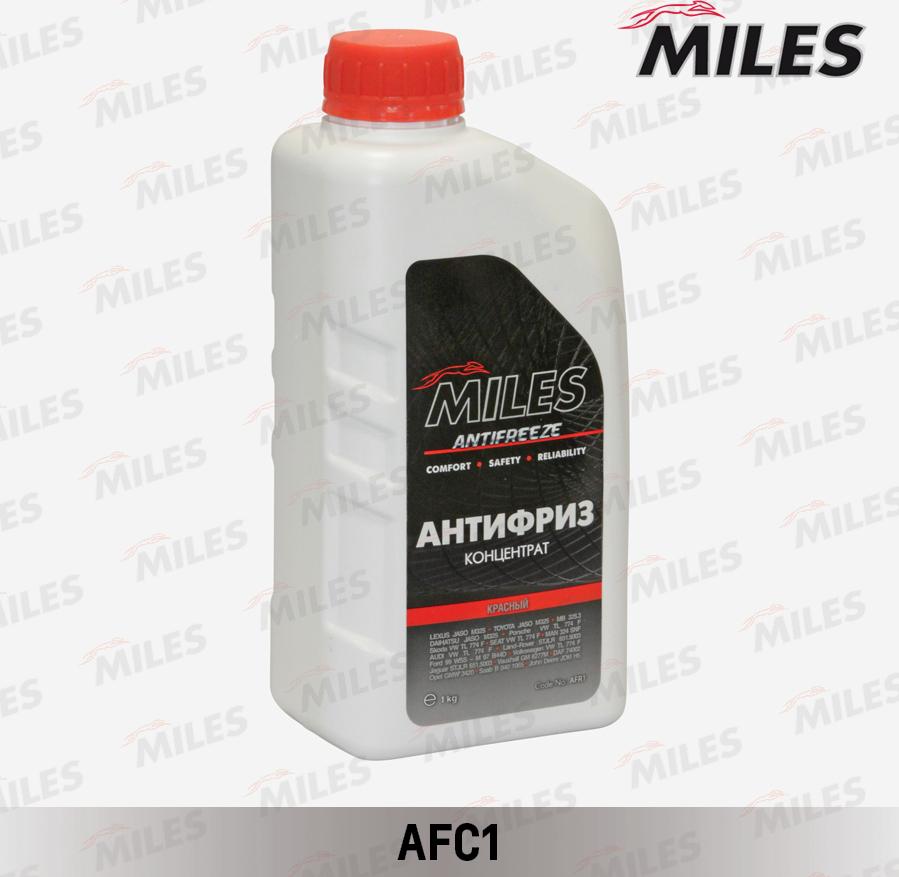 Miles AFC1 - Антифриз концентрат G12/G12+ (красный) 1кг (SUPER LONG LIFE COOLANT -40C) AFC1 autodif.ru