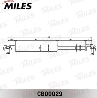 Miles CB00029 - Упор газовый крышки багажника RENAULT SANDERO CB00029 autodif.ru