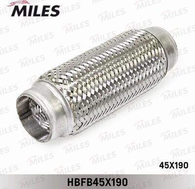 Miles HBFB45X190 - Труба гофрированная (гофра) внутренним плетением 45X190 (BOSAL 265-565) HBFB45X190 autodif.ru