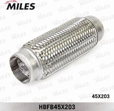 Miles HBFB45X203 - Труба гофрированная (гофра) внутренним плетением 45X203 (BOSAL 265-309) HBFB45X203 autodif.ru