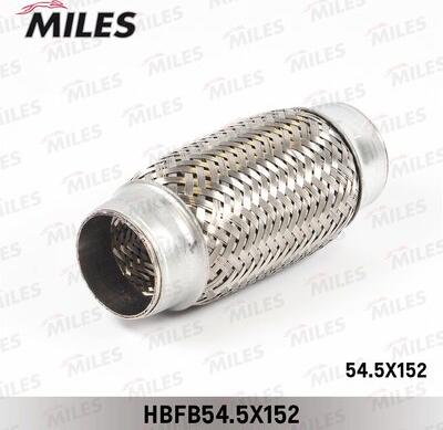 Miles HBFB54.5X152 - Труба гофрированная (гофра) внутренним плетением 54.5X152 (BOSAL 265-329) HBFB54.5X152 autodif.ru