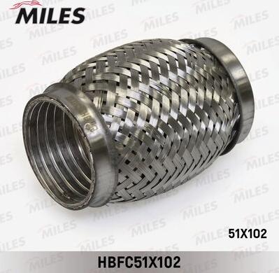 Miles HBFC51X102 - Труба гофрированная (гофра) внутренним металлорукавом 51X102 (BOSAL 265-567) HBFC51X102 autodif.ru