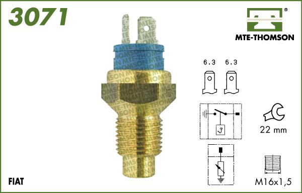 MTE-Thomson 3071 - Датчик, температура охлаждающей жидкости autodif.ru