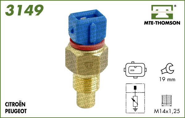 MTE-Thomson 3149 - Датчик, температура охлаждающей жидкости autodif.ru
