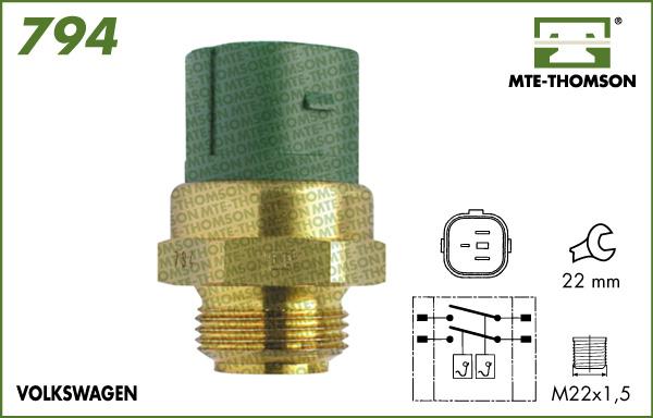 MTE-Thomson 794.80/87 - Термовыключатель, вентилятор радиатора / кондиционера autodif.ru