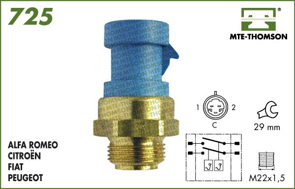 MTE-Thomson 725.92/97 - Термовыключатель, вентилятор радиатора / кондиционера autodif.ru