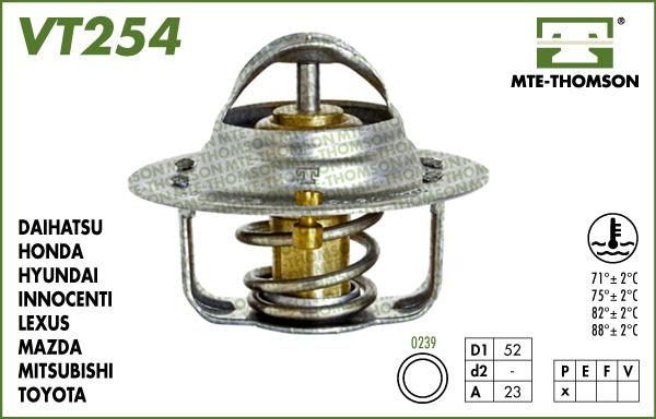 MTE-Thomson VT254.88 - Термостат охлаждающей жидкости / корпус autodif.ru