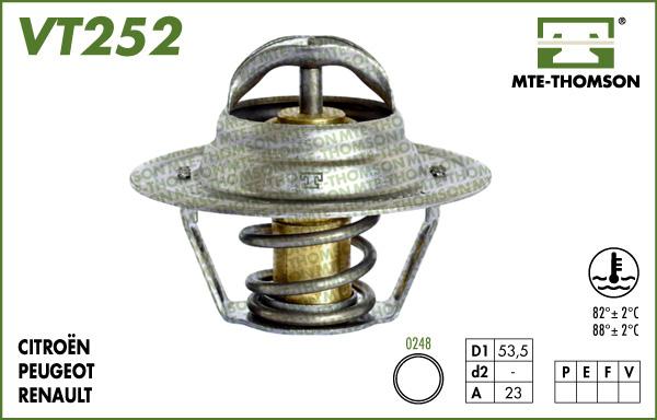 MTE-Thomson VT252.82 - Термостат охлаждающей жидкости / корпус autodif.ru
