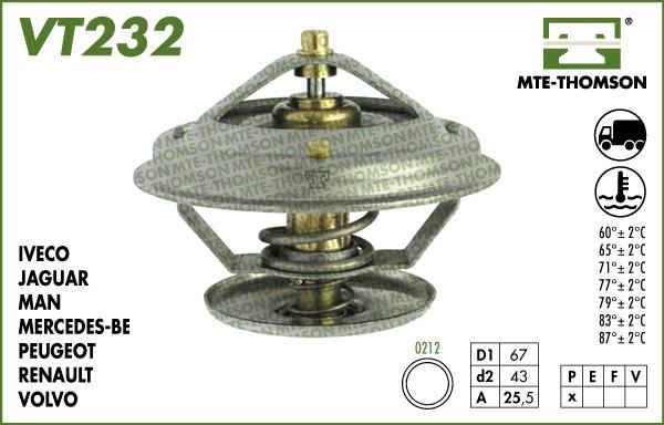 MTE-Thomson VT232.87 - Термостат охлаждающей жидкости / корпус autodif.ru