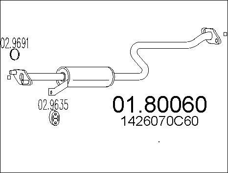 MTS 01.80060 - Средний глушитель выхлопных газов autodif.ru