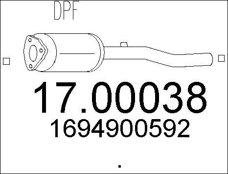 MTS 17.00038 - Сажевый / частичный фильтр, система выхлопа ОГ autodif.ru