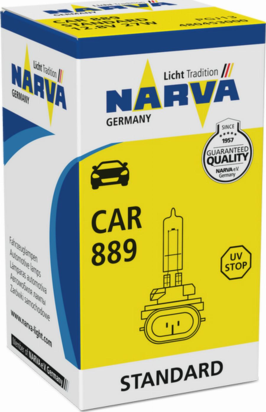 Narva 48045 - Лампа автомобильная 889 12,8V-27W (PGJ13) (Narva) autodif.ru