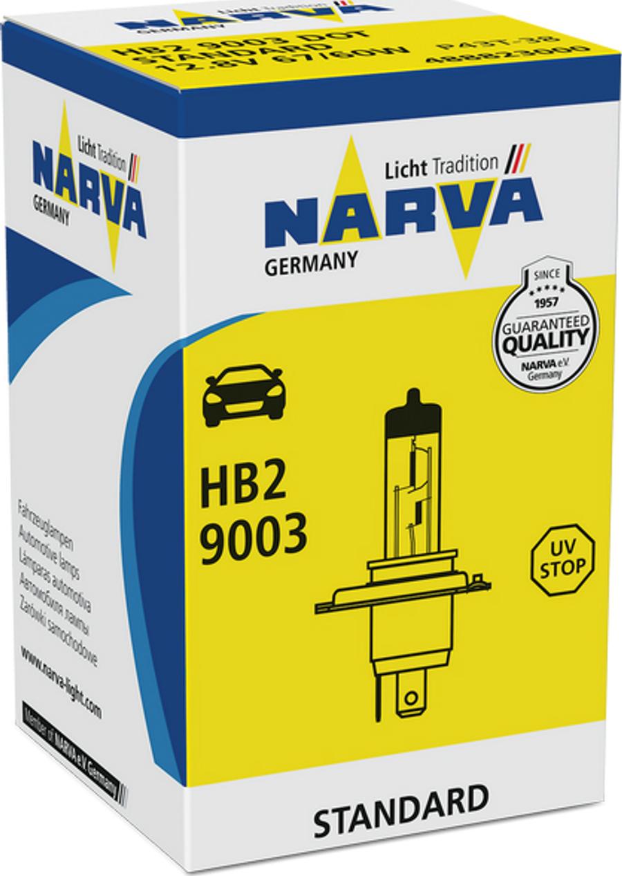 Narva 48882 - Лампа автомобильная HB2 12V- 60/55W (9003) (P43t-38) autodif.ru