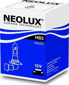 NEOLUX® N9005 - Лампа галогеновая HB3 60W, 12V, P20d- стандартная лампа головного света HB3 autodif.ru