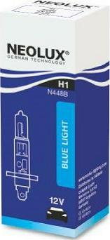 NEOLUX® N448B - Лампа автомобильная галогенная N448B-BLUE LIGHT (H1) 55W 12V P14.5S 10X10X1 NEOLUX, autodif.ru