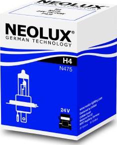 NEOLUX® N475 - Лампа 75/70W 24V P43T 10X10X1 NEOLX H4 (Складная картонная коробка) autodif.ru