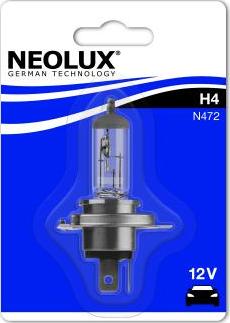 NEOLUX® N472-01B - Лампа галогеновая головного света H4 P43t Standard 12V 60/55W Блистер 1 шт autodif.ru
