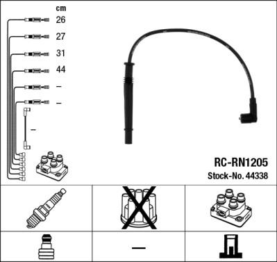 NGK 44338 - Провода зажигания (к-т) RC-RN1205 autodif.ru