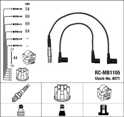 NGK 4071 - Комплект проводов зажигания autodif.ru