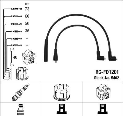NGK 5402 - Комплект проводов зажигания autodif.ru