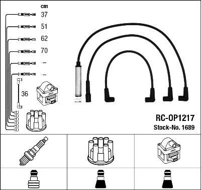 NGK 1689 - Комплект проводов зажигания autodif.ru