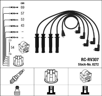 NGK 8272 - Комплект проводов зажигания autodif.ru