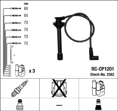 NGK 2582 - Комплект проводов зажигания autodif.ru