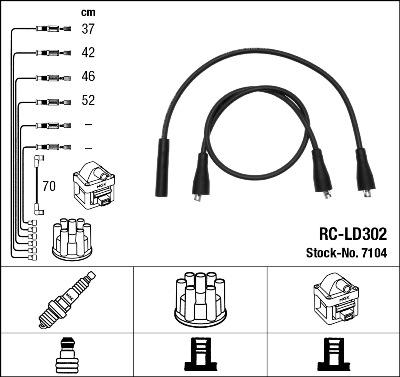 NGK 7104 - Комплект проводов зажигания autodif.ru