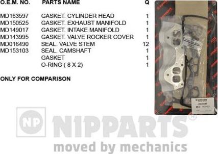Nipparts J1245043 - Комплект прокладок, головка цилиндра autodif.ru