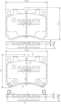 Nipparts J3603035 - Тормозные колодки, дисковые, комплект autodif.ru