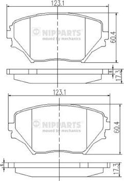 Nipparts J3602095 - Тормозные колодки, дисковые, комплект autodif.ru