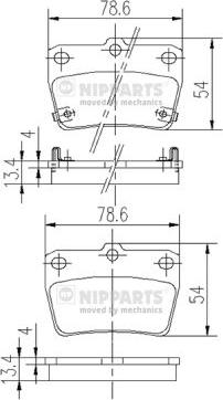 Nipparts J3612020 - Тормозные колодки, дисковые, комплект autodif.ru