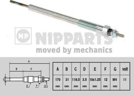 Nipparts N5715016 - Свеча накаливания autodif.ru