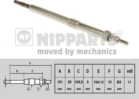 Nipparts N5711031 - Свеча накаливания autodif.ru