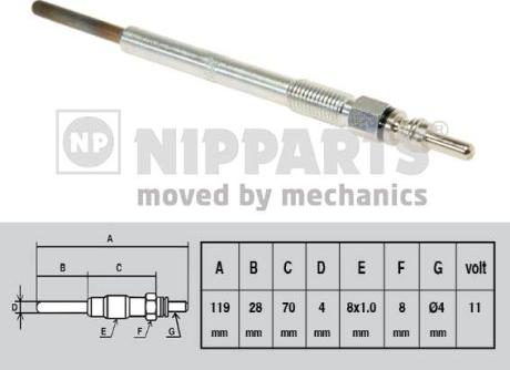 Nipparts N5718001 - Свеча накаливания autodif.ru